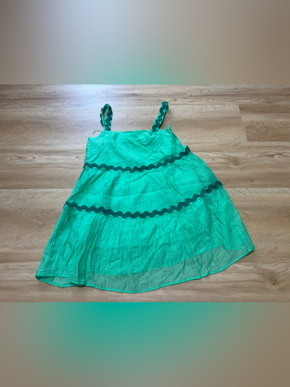 Meet me in Santorini Green Tiered Mini Dress - Picture 5 of 8